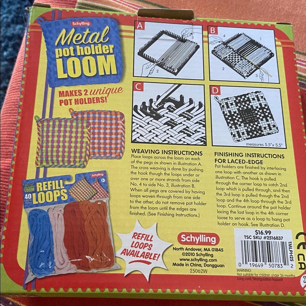 Schylling Metal Pot Holder Loom - Colorful Craft Kit new - Picture 3 of 3